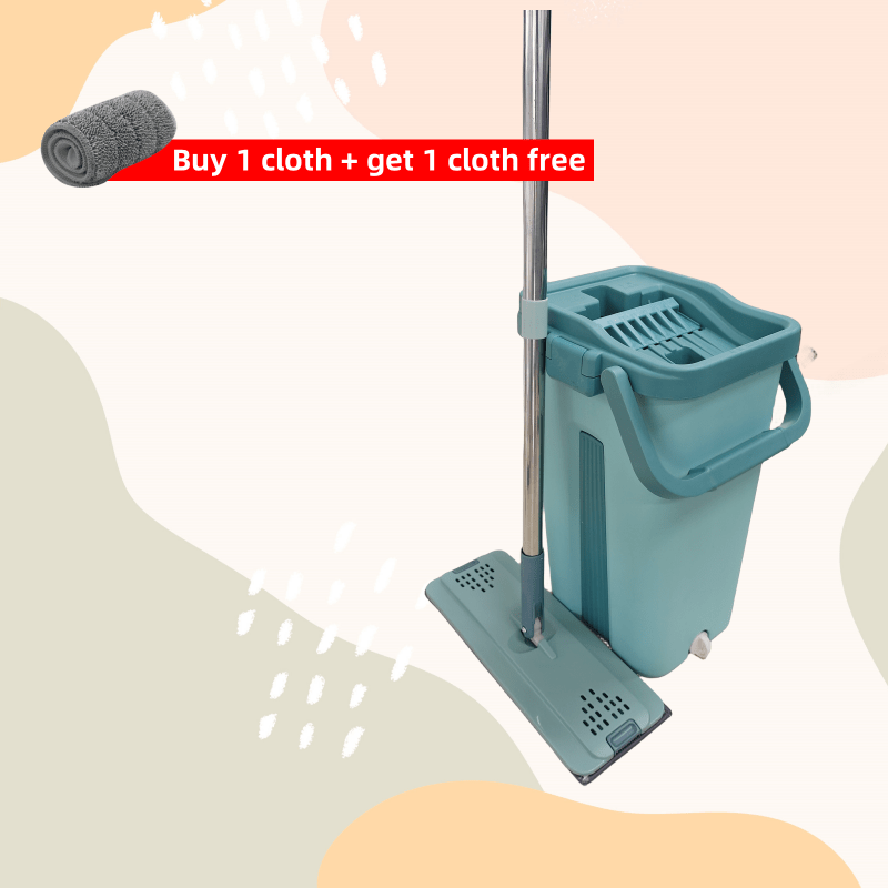 Simple-Care Flat Mop Kit - Nam va Quruq Sirtlar uchun Mos, Oshxona, Hammom, Yashash Xonasi Barcha Sirtlarga Yumshoq - Elektr energiyasi talab qilinmaydi, Uzoq muddatli Plastik Materiallar