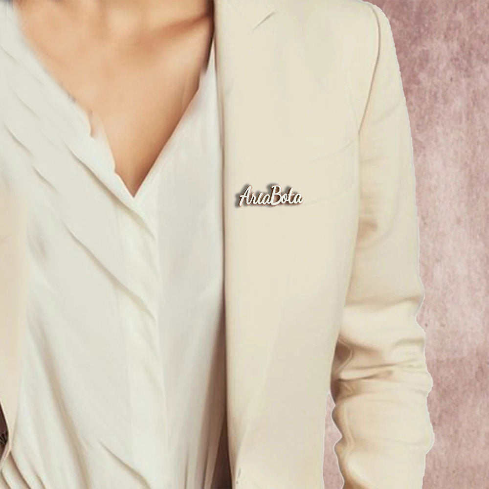 Индивидуальная акриловая брошка-табличка, минималистичная булавка для женщин и пар