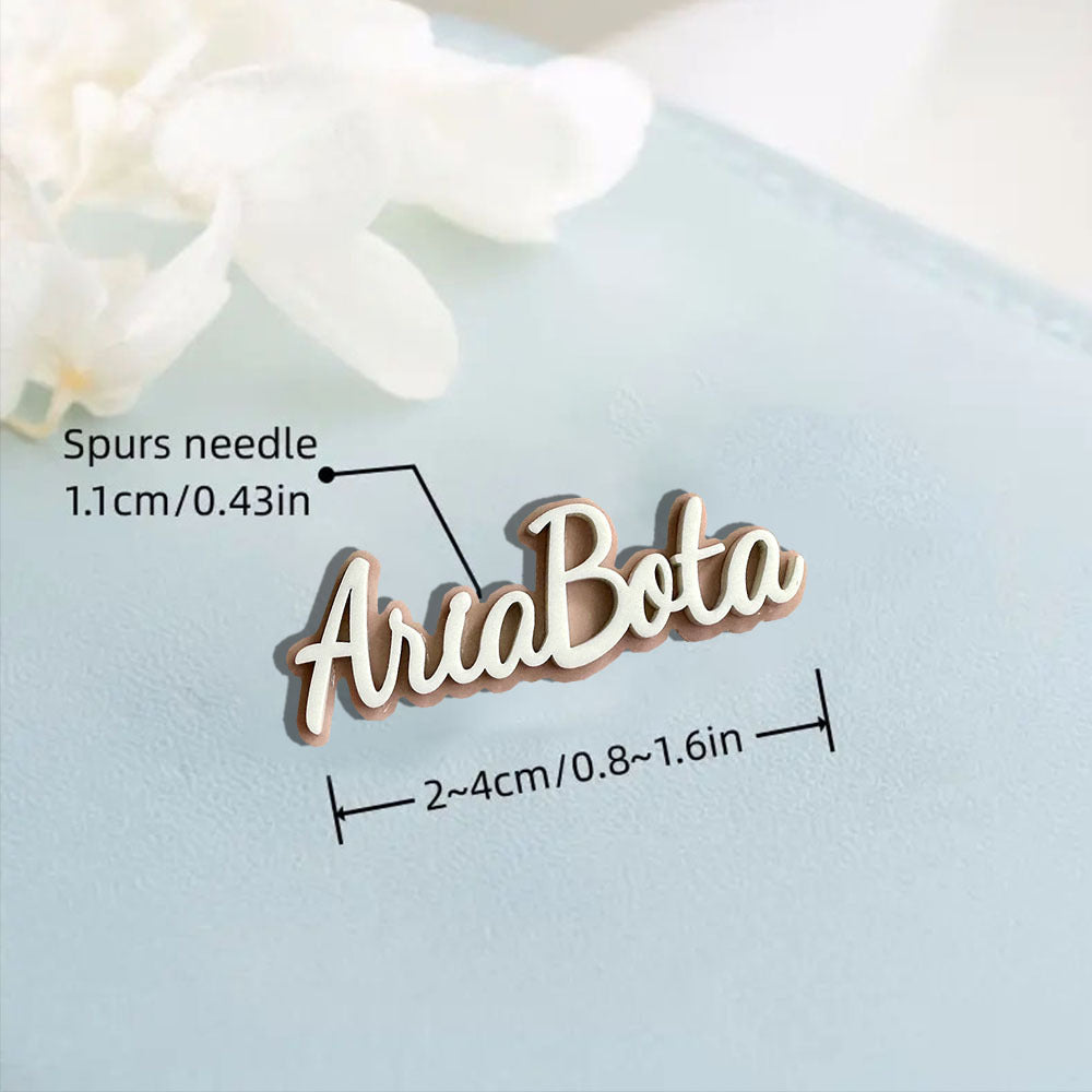 Индивидуальная акриловая брошка-табличка, минималистичная булавка для женщин и пар