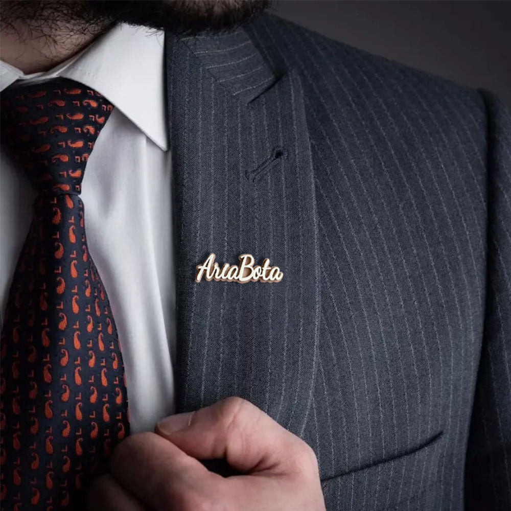 Индивидуальная акриловая брошка-табличка, минималистичная булавка для женщин и пар