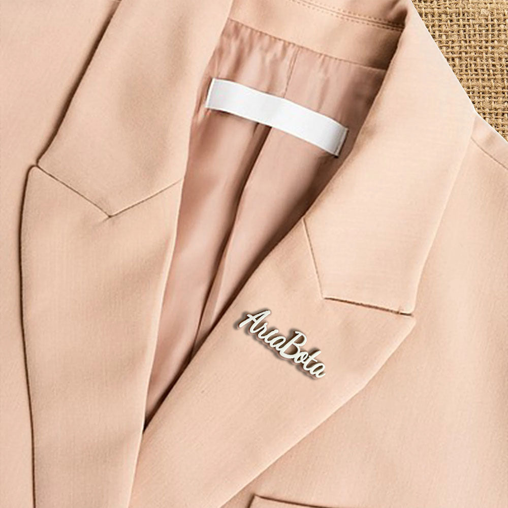 Индивидуальная акриловая брошка-табличка, минималистичная булавка для женщин и пар