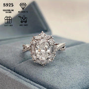 2ct oval Moissanite uzuk, sterling kumush, gipoallergik, sudya uslubida