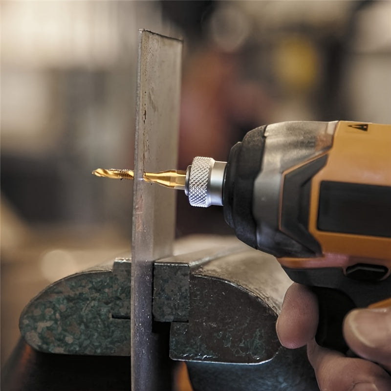 6-Piece Titanium Drill Tap Combination Bit Set for Metric Thread M3-M10 High-Speed Steel