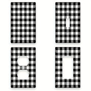 Light Switch Cover Buffalo Plaid Battery-Free Easy Installation for Kitchen Bedroom
