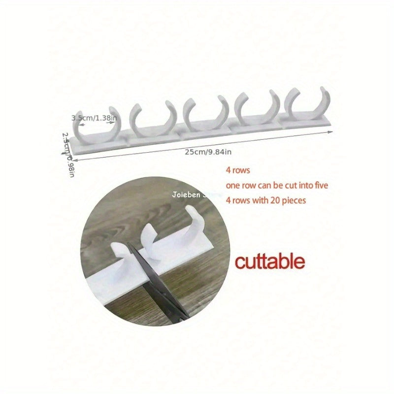 20 ta oshxona ziravorlari racklari to'plami - 4 qator kliplari va ziravor shishalari uchun ushlagichlar bilan birga, uylar va restoranlarda joyni tejash uchun mukammal.