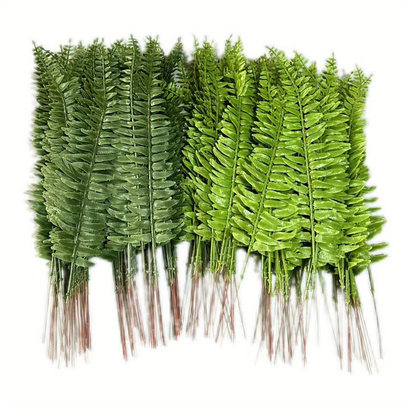 24pcs Artificial Plants Indoor Outdoor Decor Simulated Persian Grass Boston Ferns Green Leaves