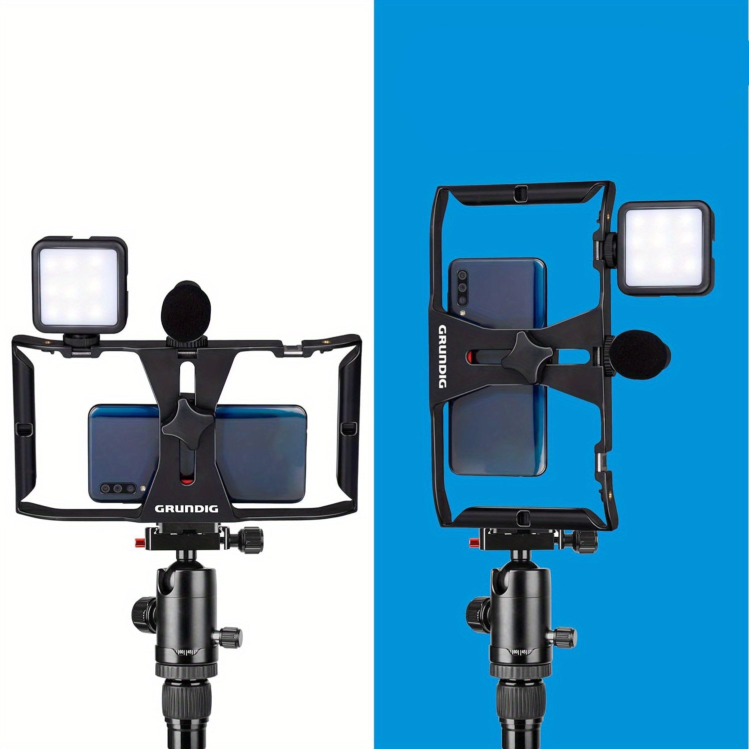 Универсальный портативный мобильный телефонный держатель для записи в прямом эфире с несколькими интерфейсами и стабильной съемкой, совместимый с большинством телефонов и имеющий горячий башмак.