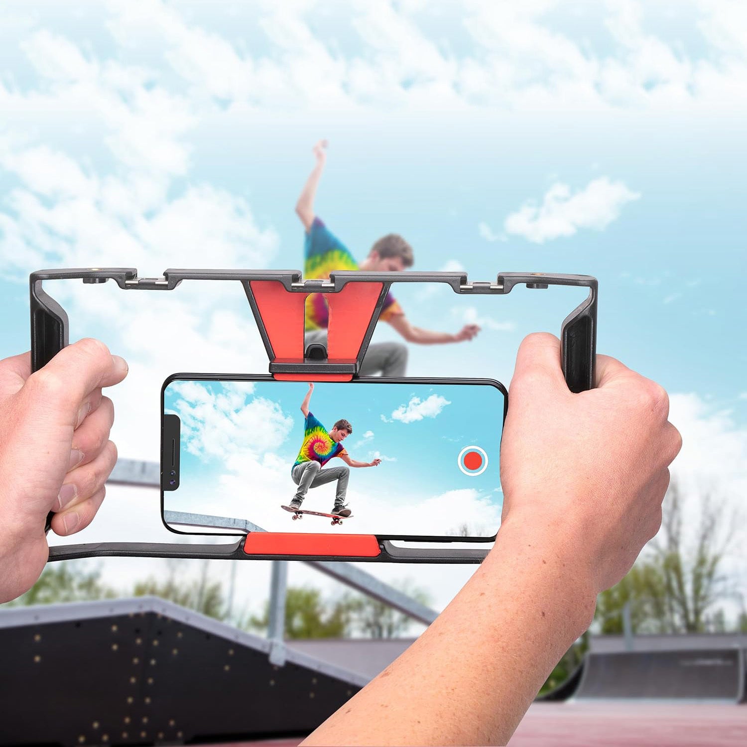 Universal Handheld Mobile Phone Mount for Live Recording with Multiple Interfaces and Hot Shoe Base