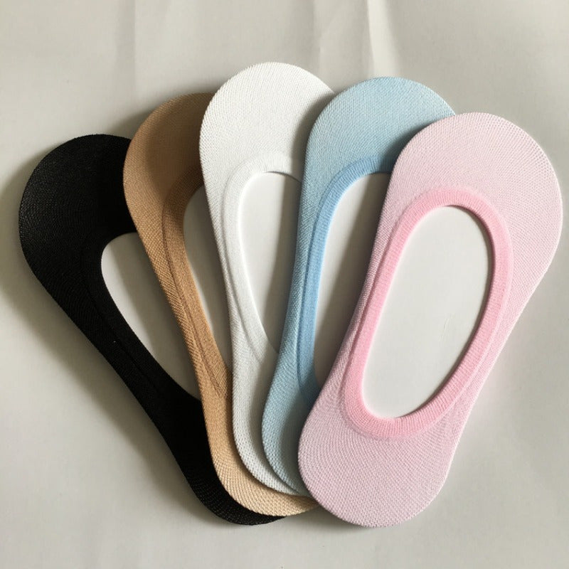 Pack de 5 calcetines invisibles de malla transpirable para mujer con puntera baja