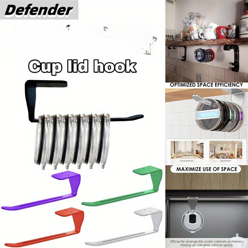 Soporte para tapa de taza de metal, organizador de cocina que ahorra espacio bajo el armario