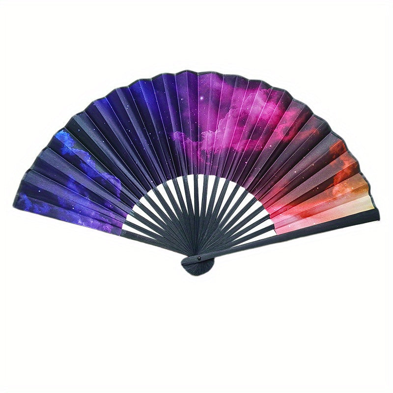 Vintage Fabric Folding Fan for Weddings and Summer Events