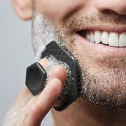Cepillo de limpieza de barba de silicona para hombres, exfoliante y facial