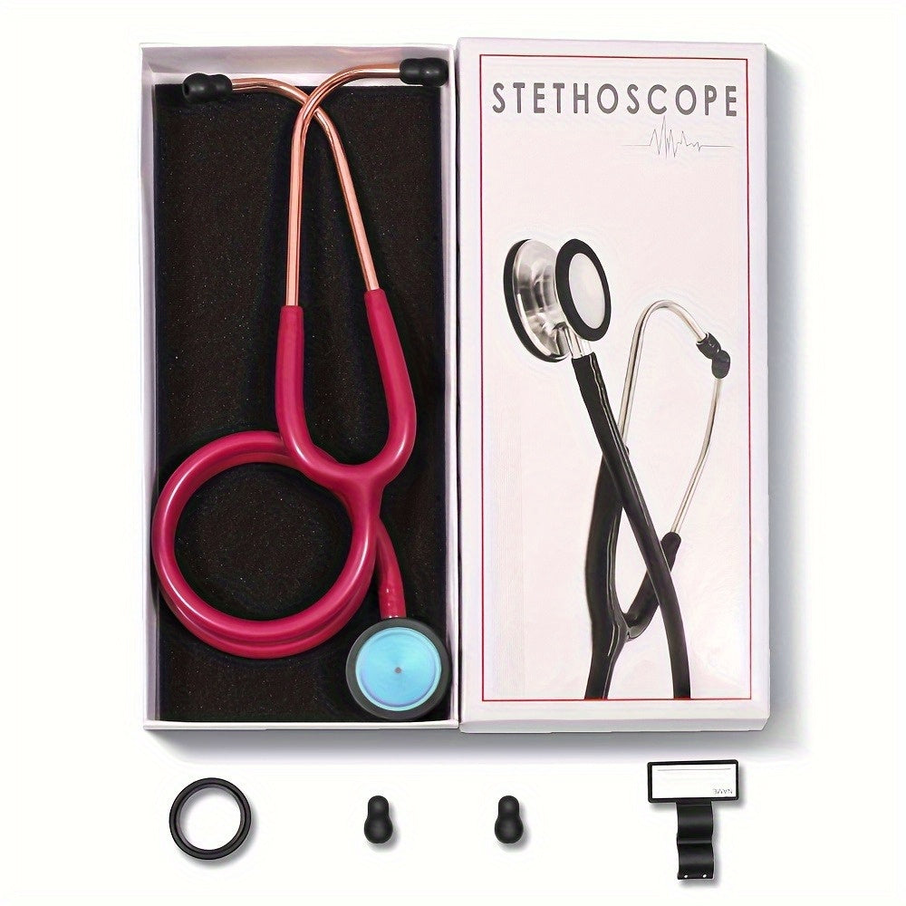 Gold Plated Double Head Stethoscope for Practice Students Home Use