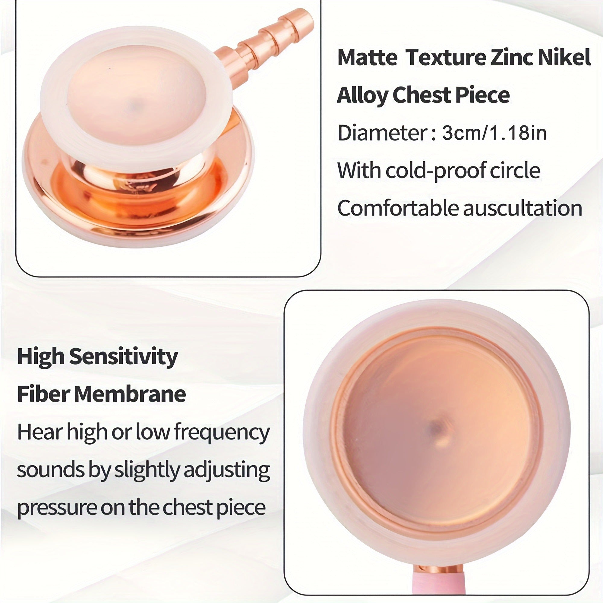 Gold Plated Double Head Stethoscope for Practice Students Home Use