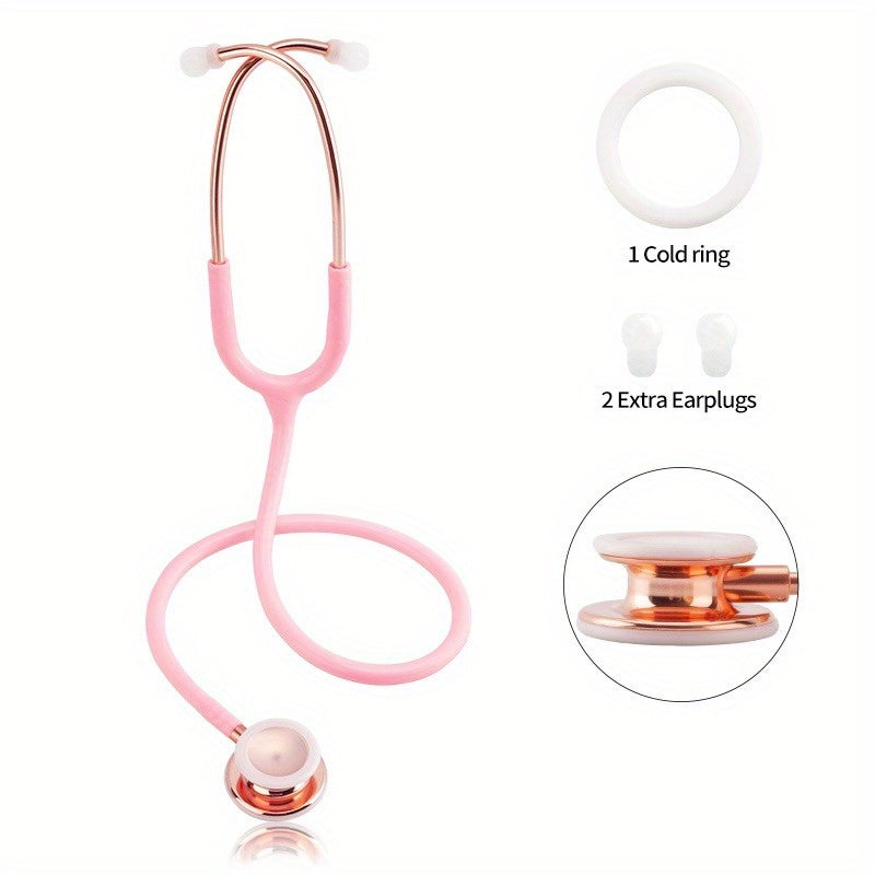Gold Plated Double Head Stethoscope for Practice Students Home Use