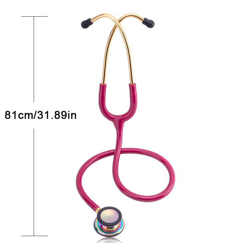 Gold Plated Double Head Stethoscope for Practice Students Home Use
