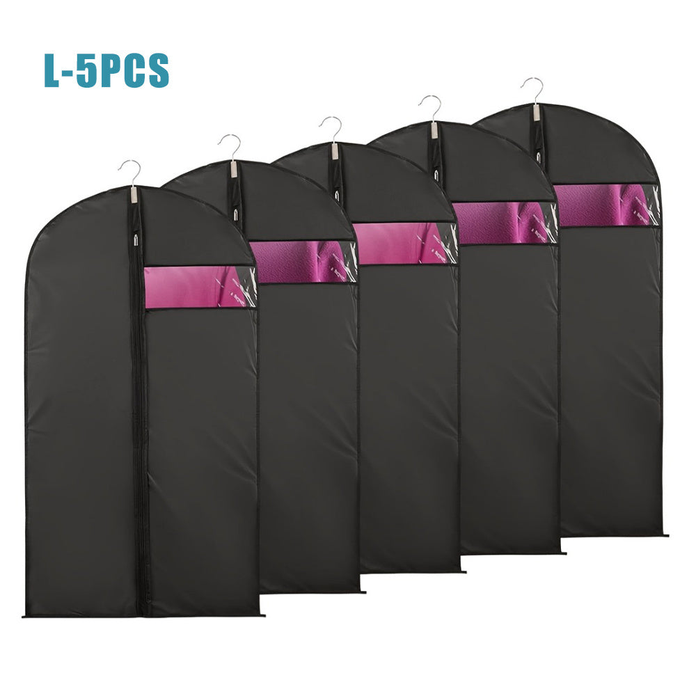 Five Clear Plastic Garment Bags for Storage and Travel, Dustproof, Washable