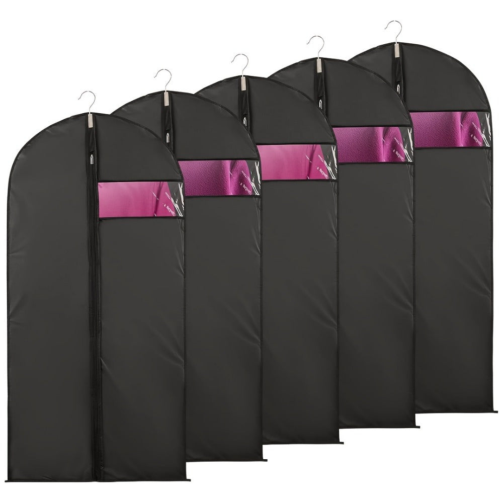 Five Clear Plastic Garment Bags for Storage and Travel, Dustproof, Washable