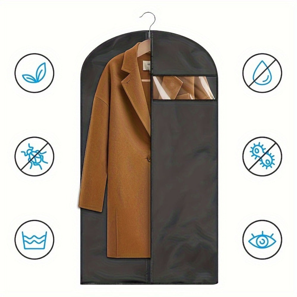 Five Clear Plastic Garment Bags for Storage and Travel, Dustproof, Washable
