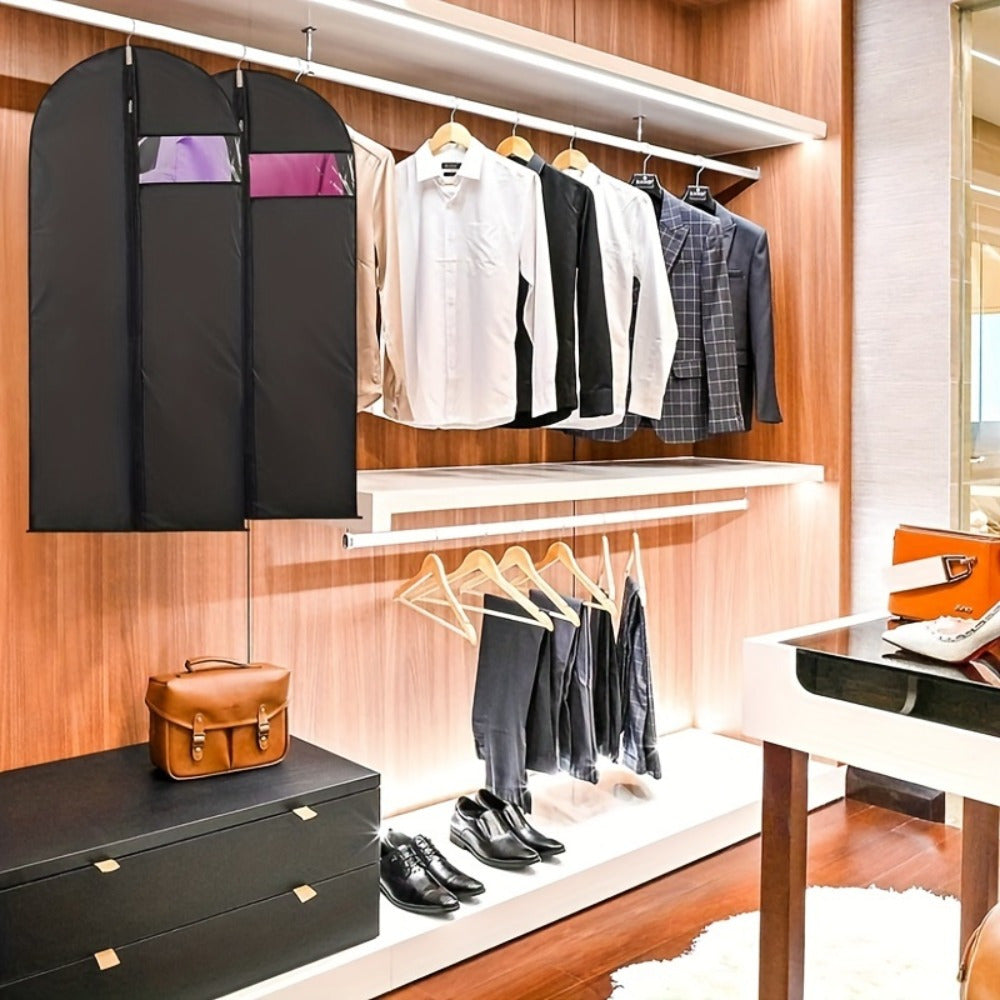 Five Clear Plastic Garment Bags for Storage and Travel, Dustproof, Washable