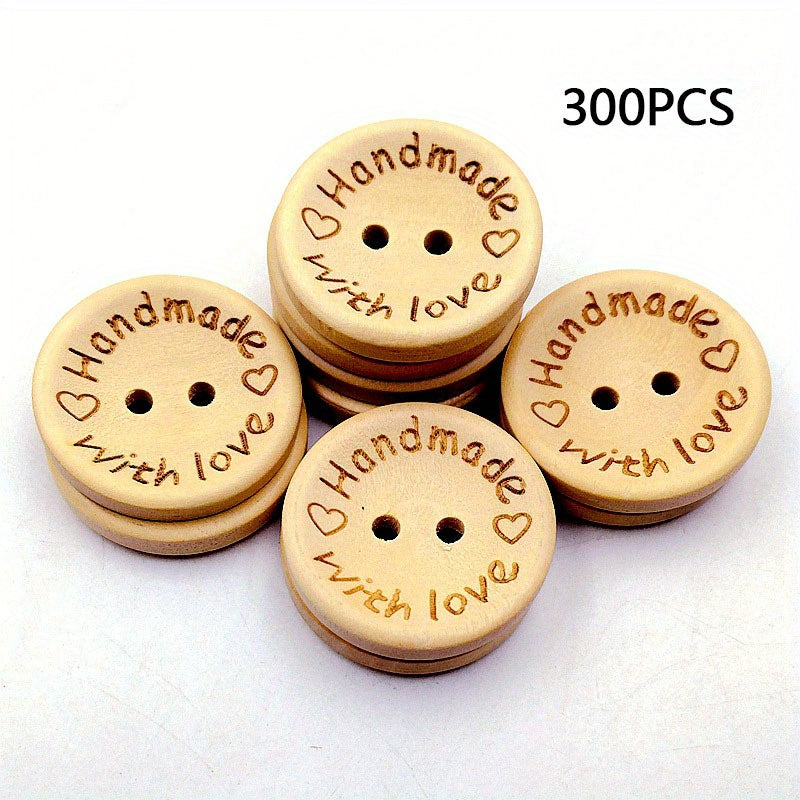 Wooden Craft Round Buttons Set for Sewing and DIY Decorations 100 200 300 Pieces