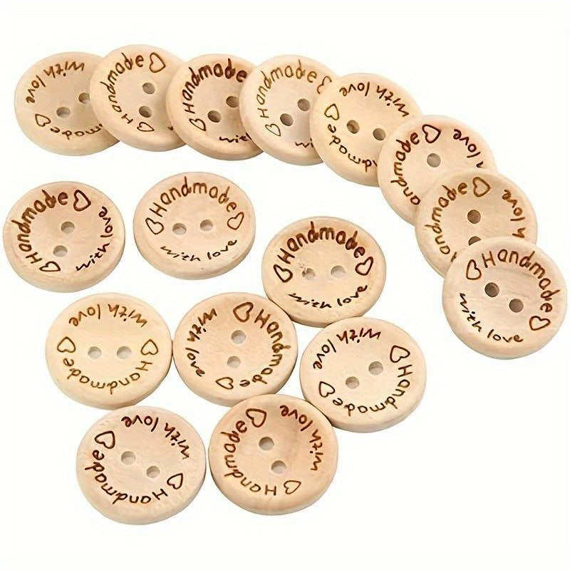 Wooden Craft Round Buttons Set for Sewing and DIY Decorations 100 200 300 Pieces