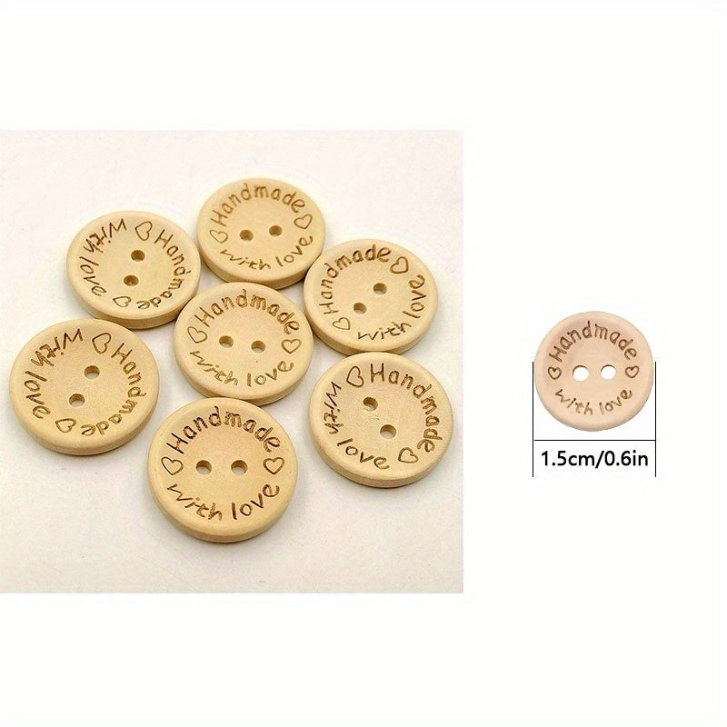 Wooden Craft Round Buttons Set for Sewing and DIY Decorations 100 200 300 Pieces