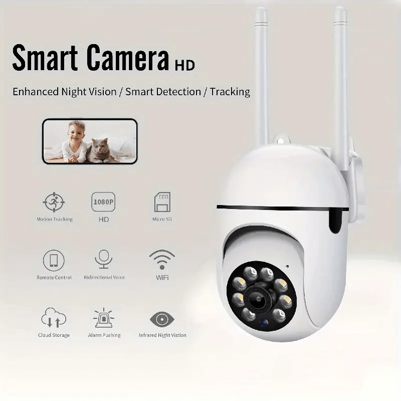 1080P Wireless PTZ Security Camera with Two-Way Audio Motion Detection Night Vision Outdoor