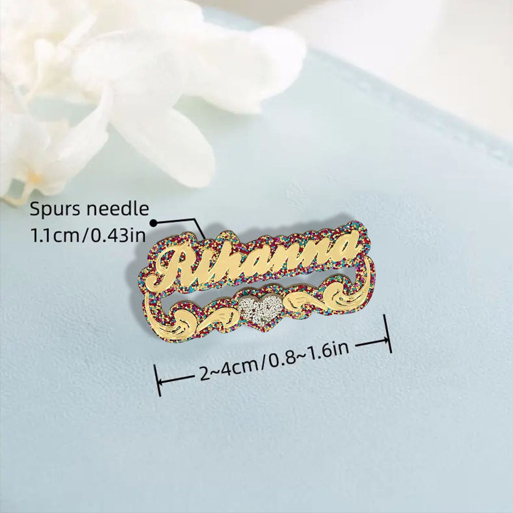 Ayollar uchun akril nom yozuvi brosh, shaxsiylashtiriladigan sovg'a, kofta tishli pin, zargarlik buyumlari