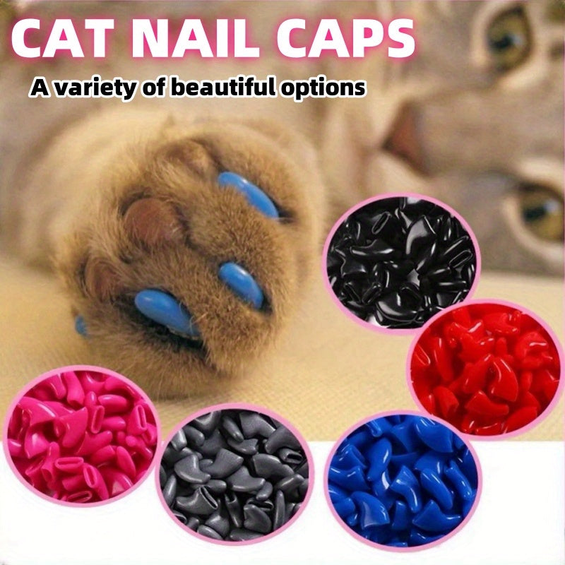 Pet Nail Caps for Cats Durable PVC Non-Electric Stylish Set