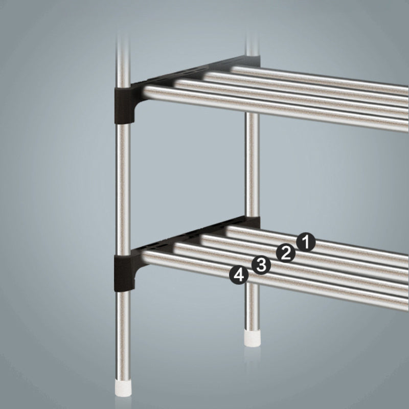 Organizador de almacenamiento para zapatero de metal de múltiples capas, a prueba de polvo, que ahorra espacio