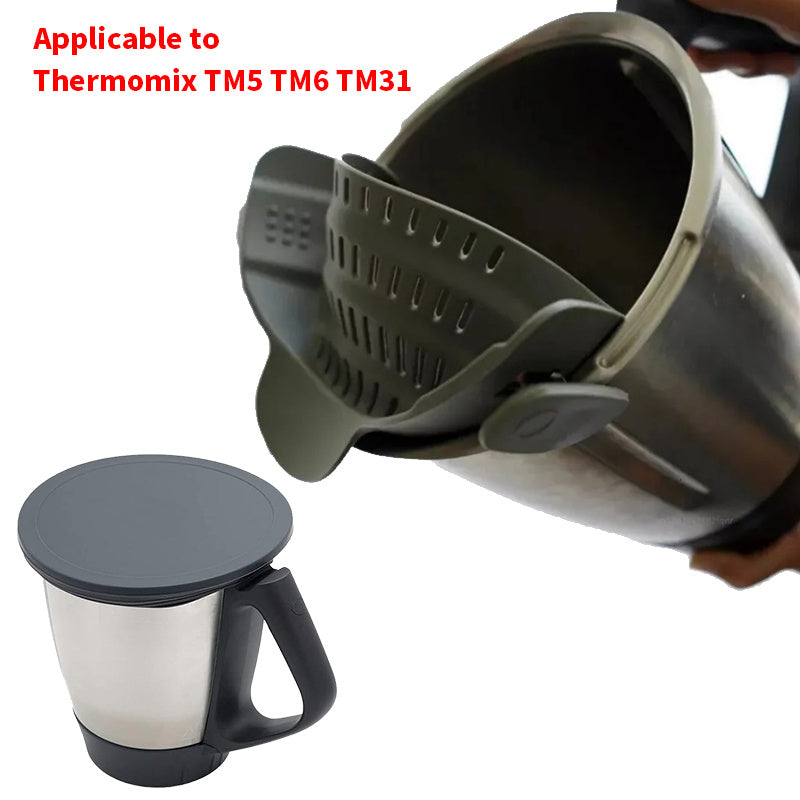 Silikon mikserli elakcha uchun sabzavotlar va makaronlar, idishlar va kastrullar uchun oziq-ovqat oqizi uchun asbob