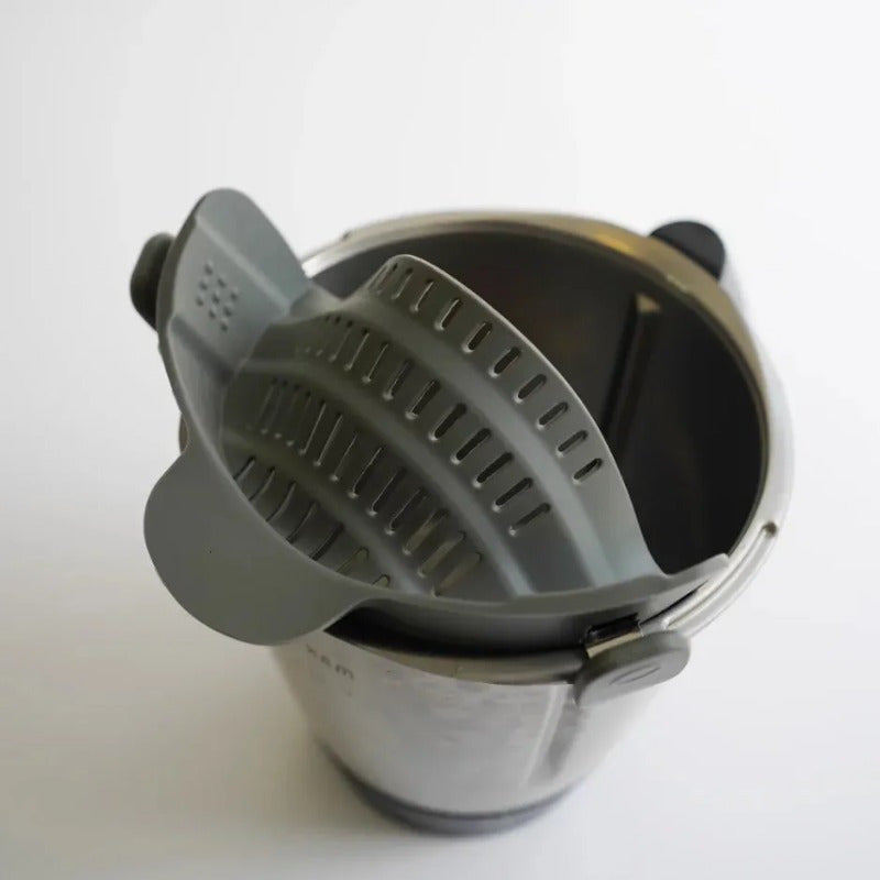 Silikon mikserli elakcha uchun sabzavotlar va makaronlar, idishlar va kastrullar uchun oziq-ovqat oqizi uchun asbob