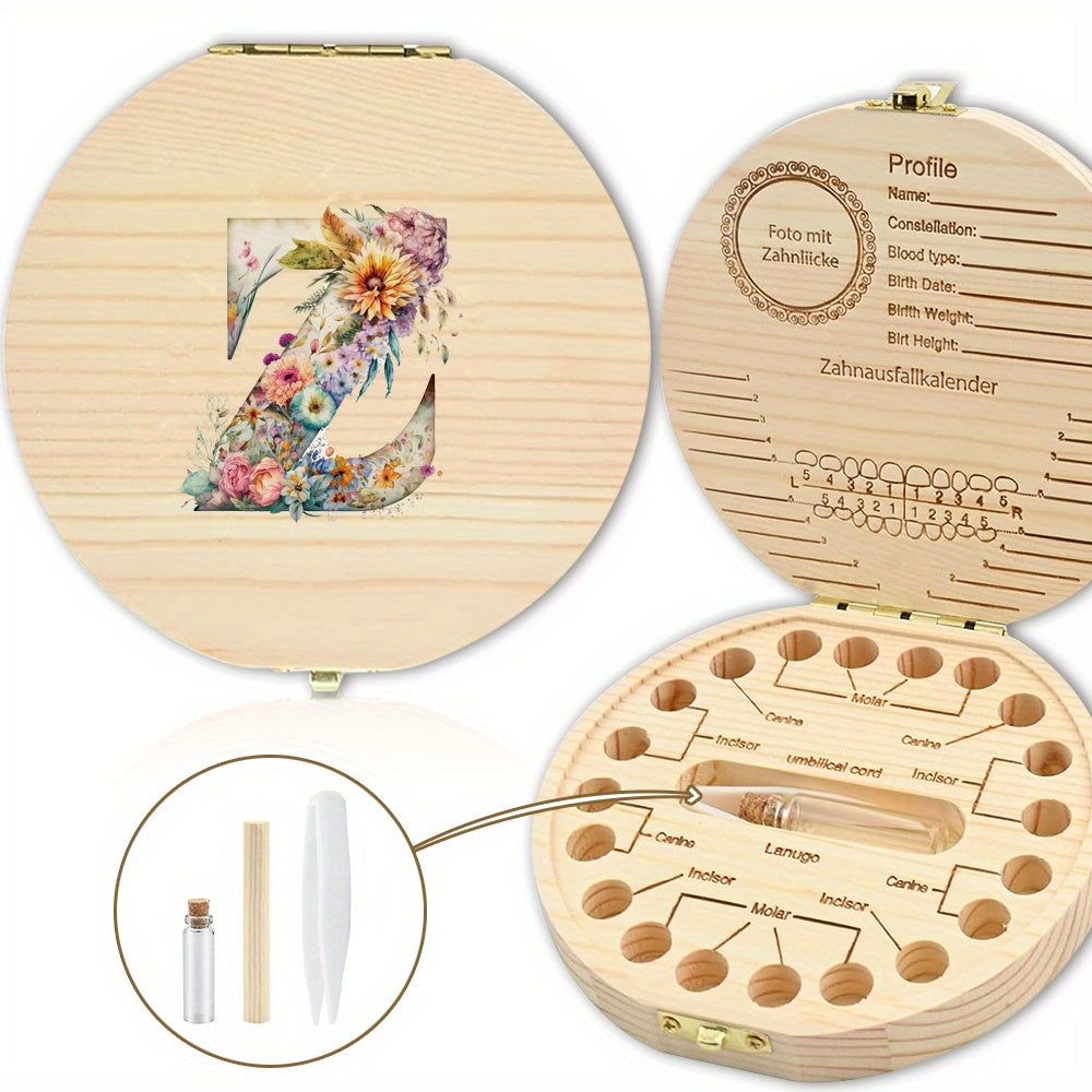 Chiroyli gullar bilan yozilgan harfli saqlash qutisi tishlarni xavfsiz saqlash uchun ideal - Xonani bezatish yoki Halloween sovg'asi uchun mukammal