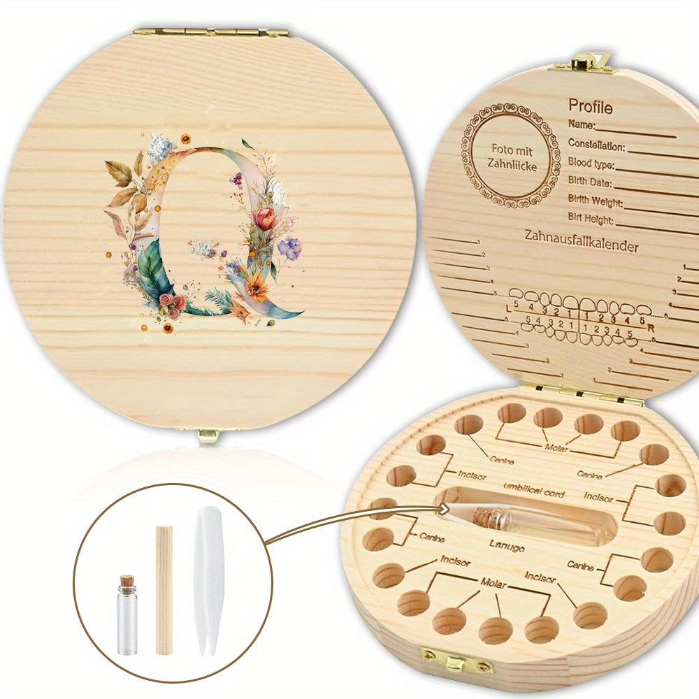 Chiroyli gullar bilan yozilgan harfli saqlash qutisi tishlarni xavfsiz saqlash uchun ideal - Xonani bezatish yoki Halloween sovg'asi uchun mukammal