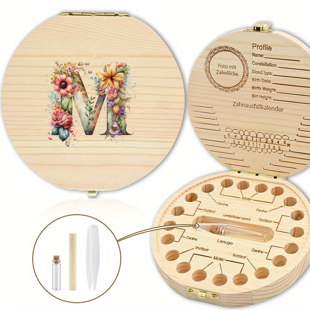 Storage Box with Floral Letter Print for Room Decor or Halloween Gift