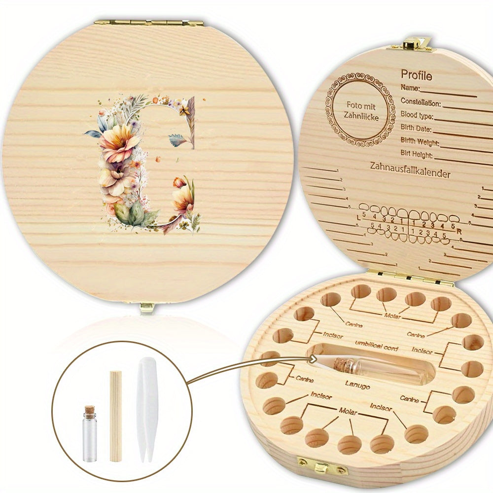 Chiroyli gullar bilan yozilgan harfli saqlash qutisi tishlarni xavfsiz saqlash uchun ideal - Xonani bezatish yoki Halloween sovg'asi uchun mukammal