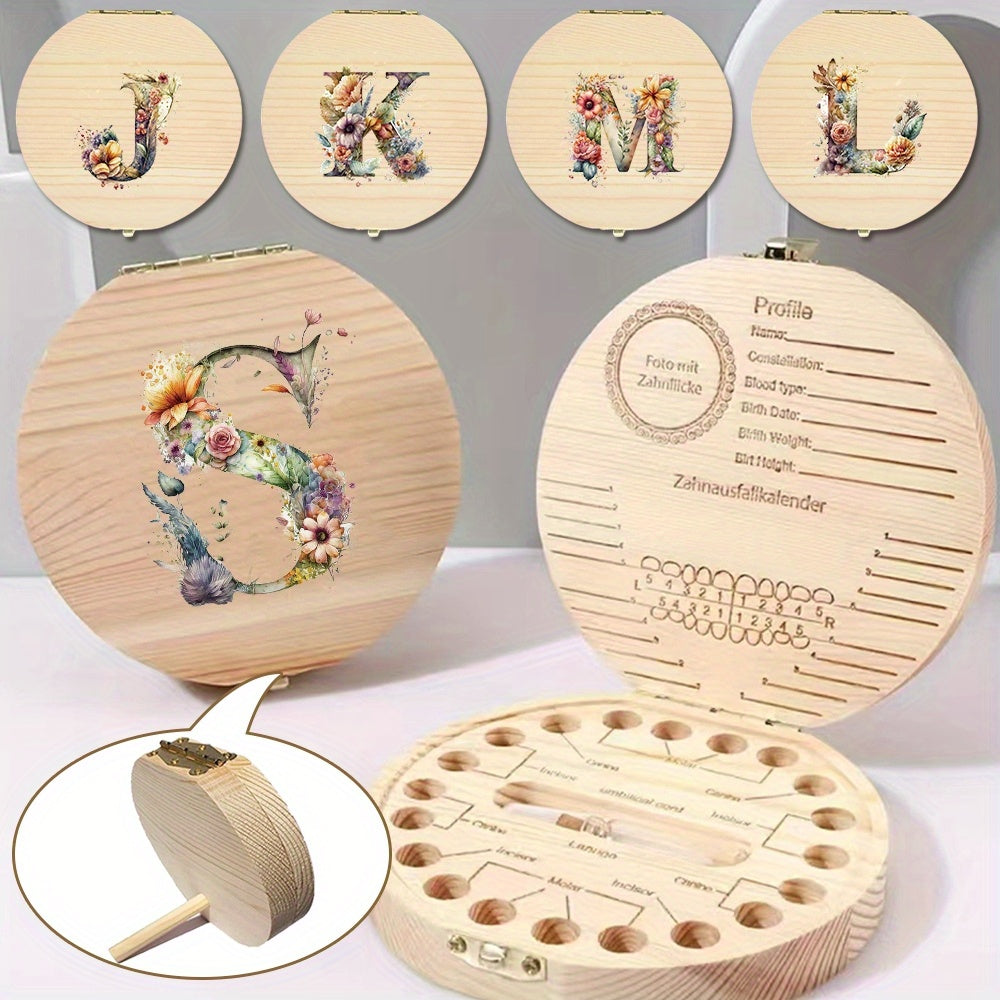 Storage Box with Floral Letter Print for Room Decor or Halloween Gift