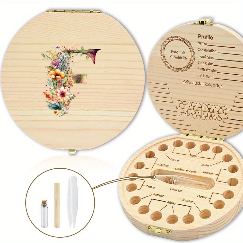 Chiroyli gullar bilan yozilgan harfli saqlash qutisi tishlarni xavfsiz saqlash uchun ideal - Xonani bezatish yoki Halloween sovg'asi uchun mukammal