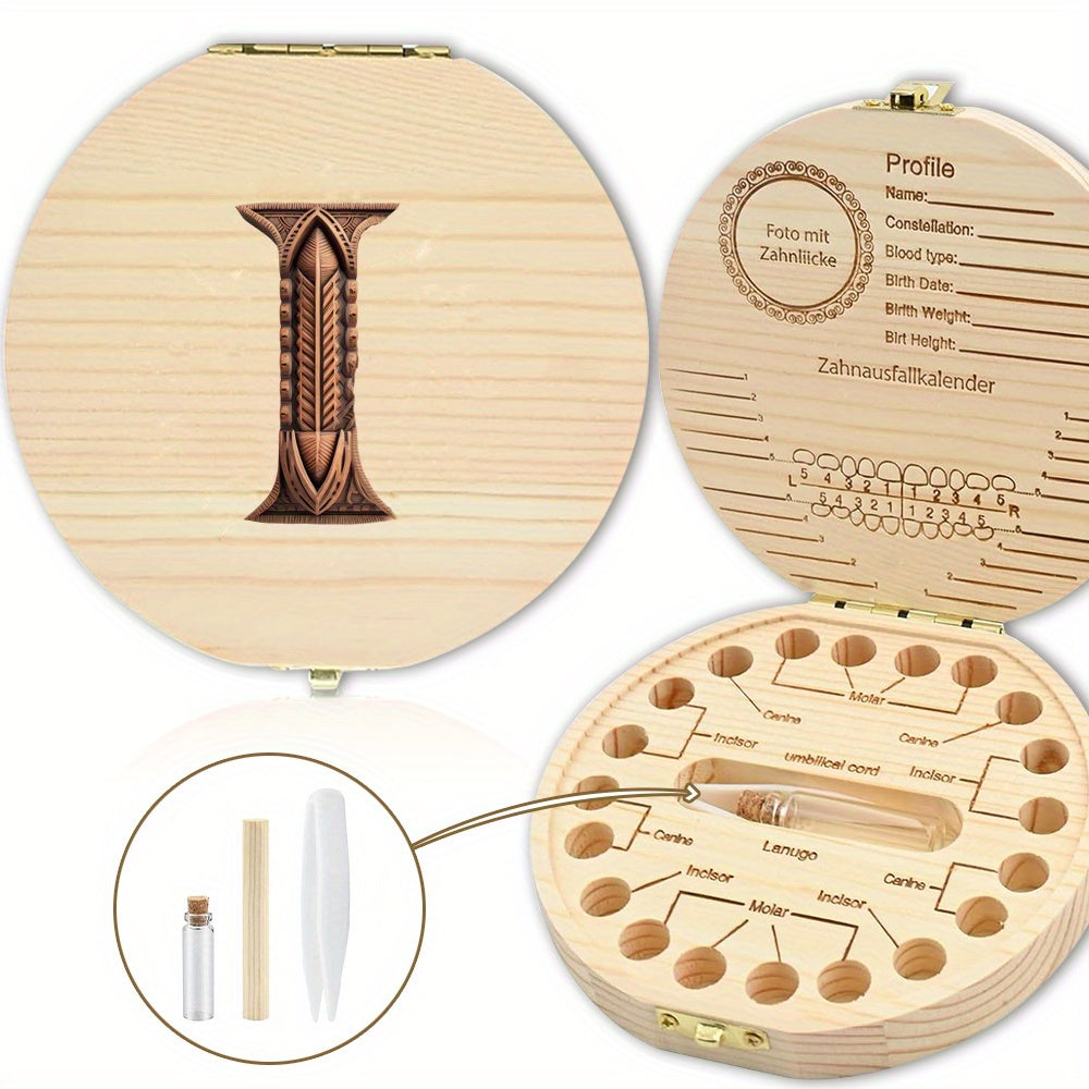 Shaxsiylashtirilgan harf o'yma bilan tishlar uchun yog'och esdalik qutisi - tishlar, umbilical simi va lanugo kabi esdaliklarni saqlash uchun mukammal. Rojdestvo, Halloween yoki Thanksgiving uchun ajoyib sovg'a.