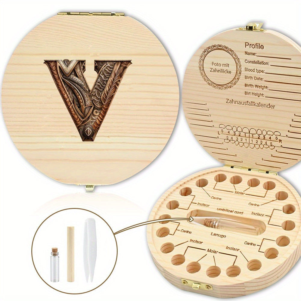 Shaxsiylashtirilgan harf o'yma bilan tishlar uchun yog'och esdalik qutisi - tishlar, umbilical simi va lanugo kabi esdaliklarni saqlash uchun mukammal. Rojdestvo, Halloween yoki Thanksgiving uchun ajoyib sovg'a.