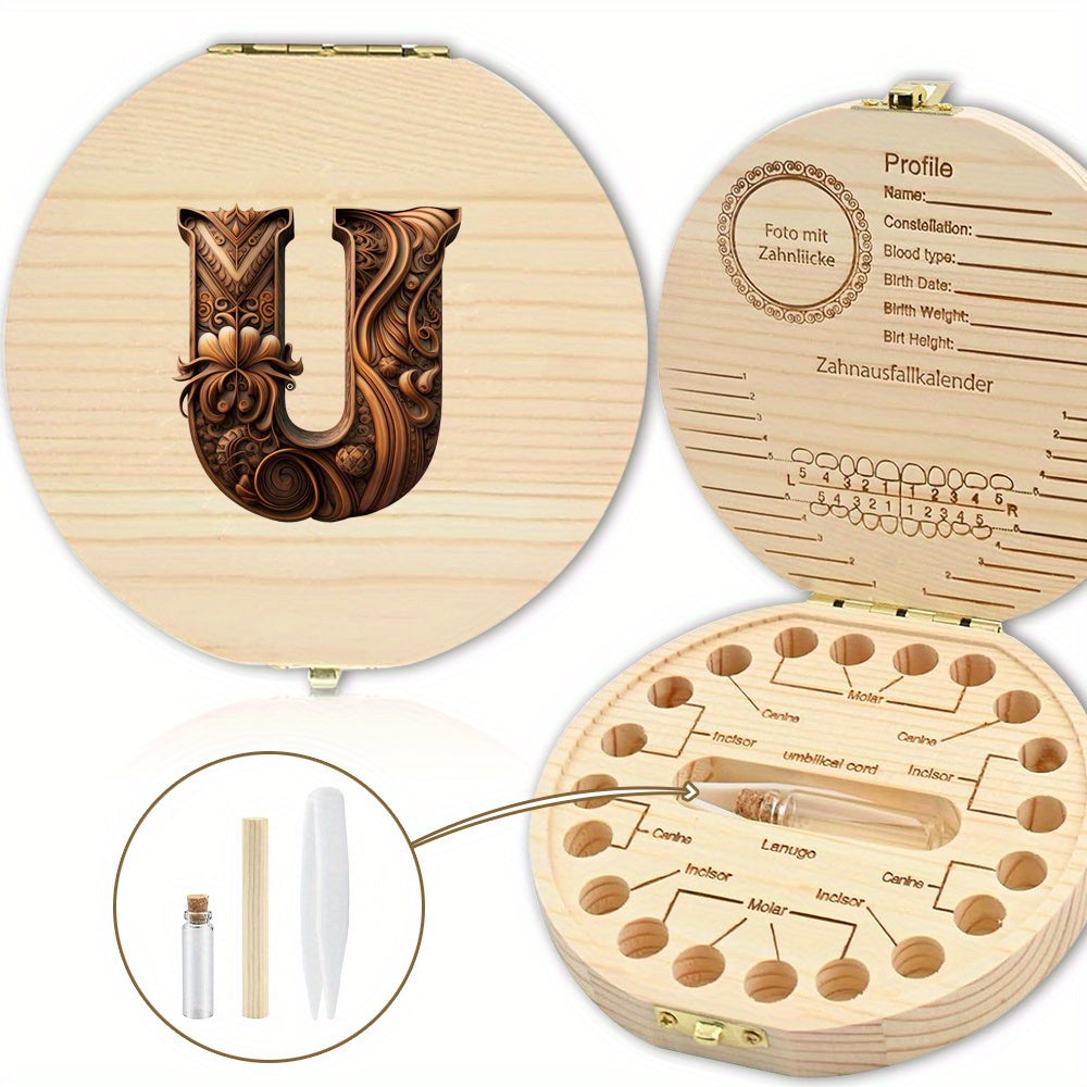 Shaxsiylashtirilgan harf o'yma bilan tishlar uchun yog'och esdalik qutisi - tishlar, umbilical simi va lanugo kabi esdaliklarni saqlash uchun mukammal. Rojdestvo, Halloween yoki Thanksgiving uchun ajoyib sovg'a.