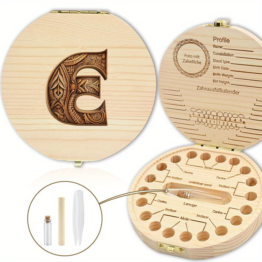 Shaxsiylashtirilgan harf o'yma bilan tishlar uchun yog'och esdalik qutisi - tishlar, umbilical simi va lanugo kabi esdaliklarni saqlash uchun mukammal. Rojdestvo, Halloween yoki Thanksgiving uchun ajoyib sovg'a.