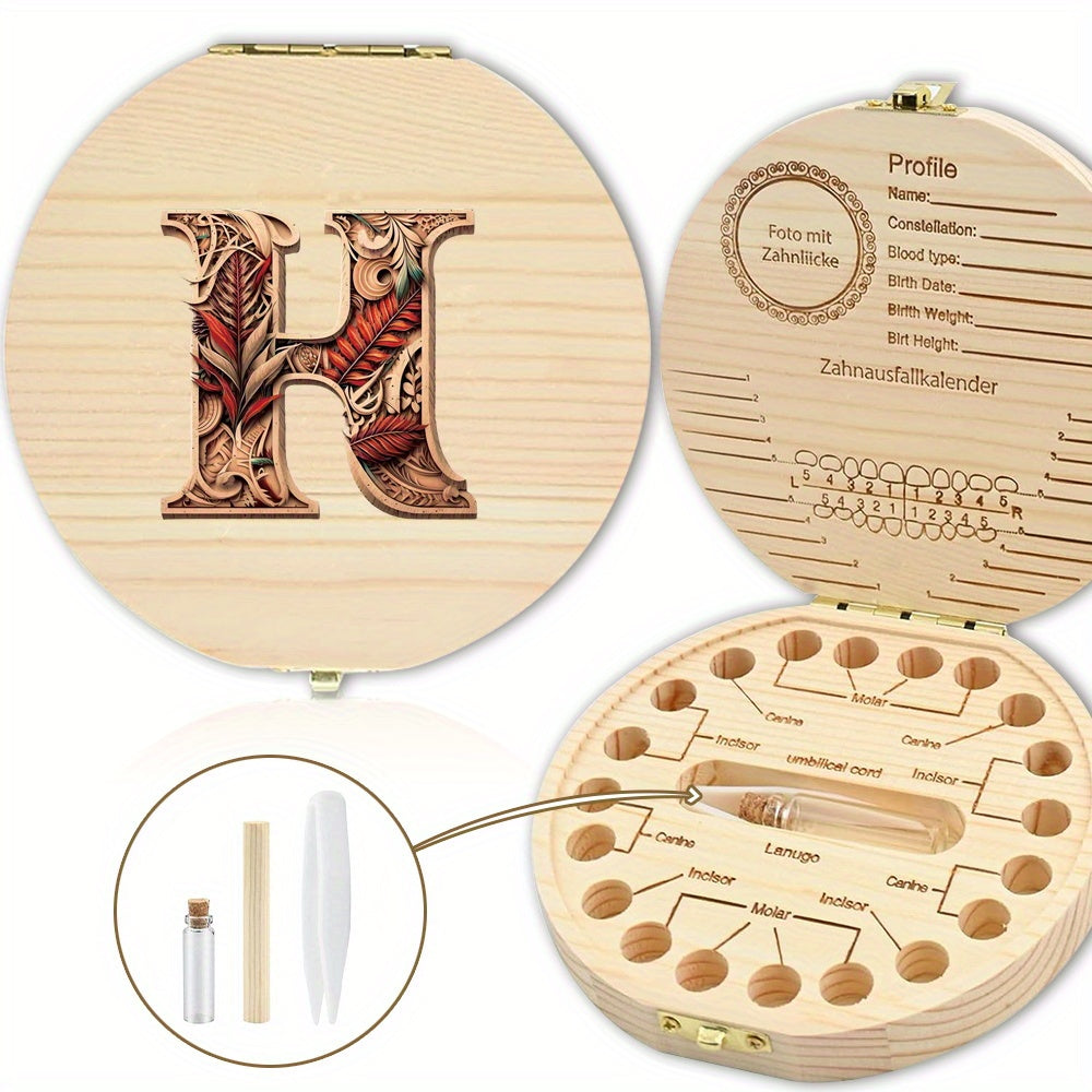 Shaxsiylashtirilgan harf o'yma bilan tishlar uchun yog'och esdalik qutisi - tishlar, umbilical simi va lanugo kabi esdaliklarni saqlash uchun mukammal. Rojdestvo, Halloween yoki Thanksgiving uchun ajoyib sovg'a.