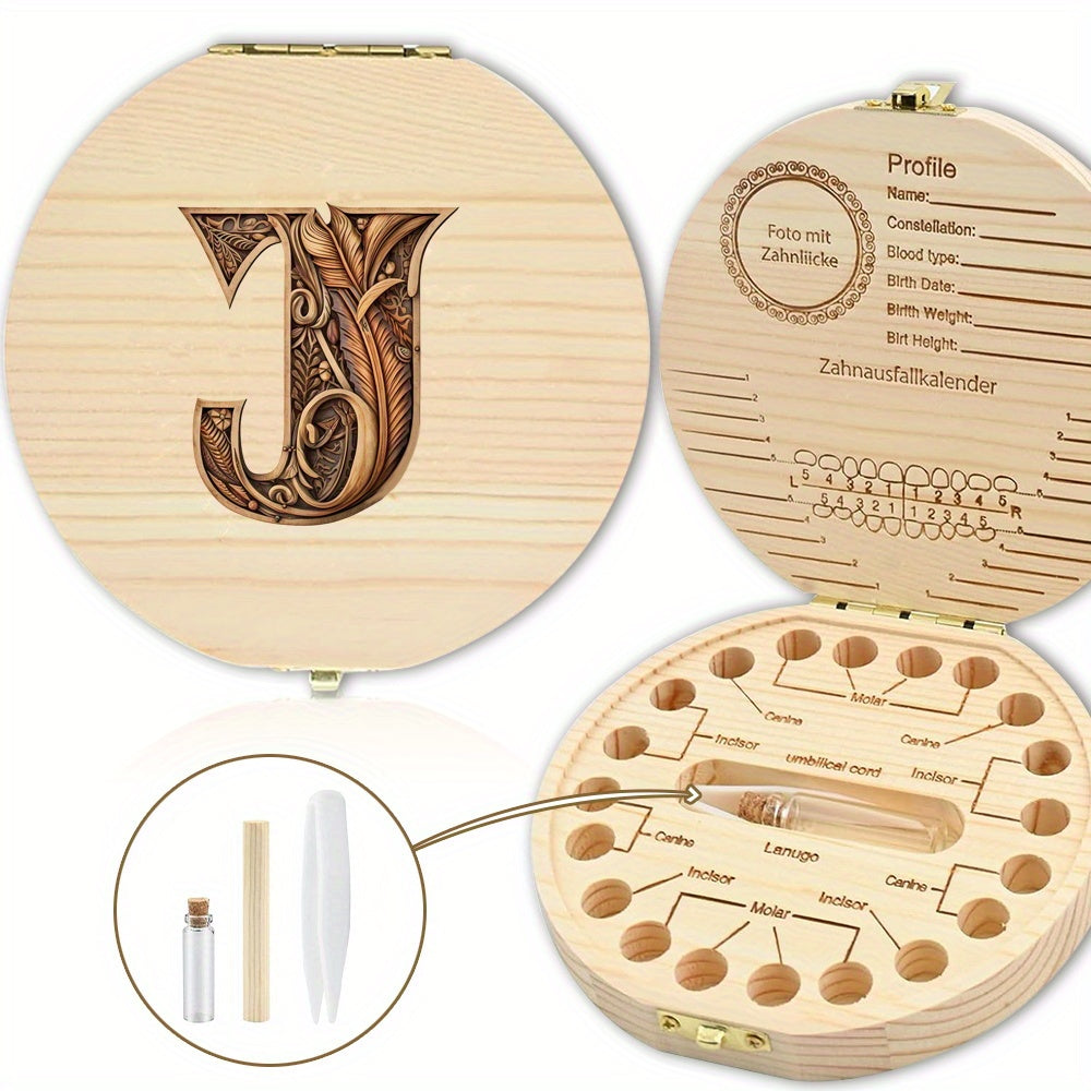 Shaxsiylashtirilgan harf o'yma bilan tishlar uchun yog'och esdalik qutisi - tishlar, umbilical simi va lanugo kabi esdaliklarni saqlash uchun mukammal. Rojdestvo, Halloween yoki Thanksgiving uchun ajoyib sovg'a.