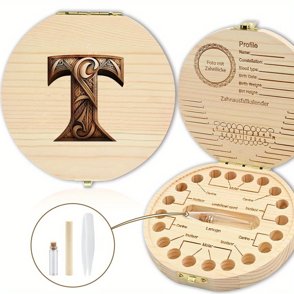 Shaxsiylashtirilgan harf o'yma bilan tishlar uchun yog'och esdalik qutisi - tishlar, umbilical simi va lanugo kabi esdaliklarni saqlash uchun mukammal. Rojdestvo, Halloween yoki Thanksgiving uchun ajoyib sovg'a.