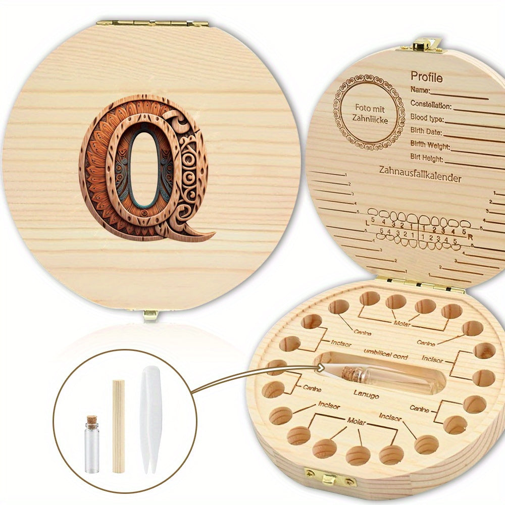 Shaxsiylashtirilgan harf o'yma bilan tishlar uchun yog'och esdalik qutisi - tishlar, umbilical simi va lanugo kabi esdaliklarni saqlash uchun mukammal. Rojdestvo, Halloween yoki Thanksgiving uchun ajoyib sovg'a.