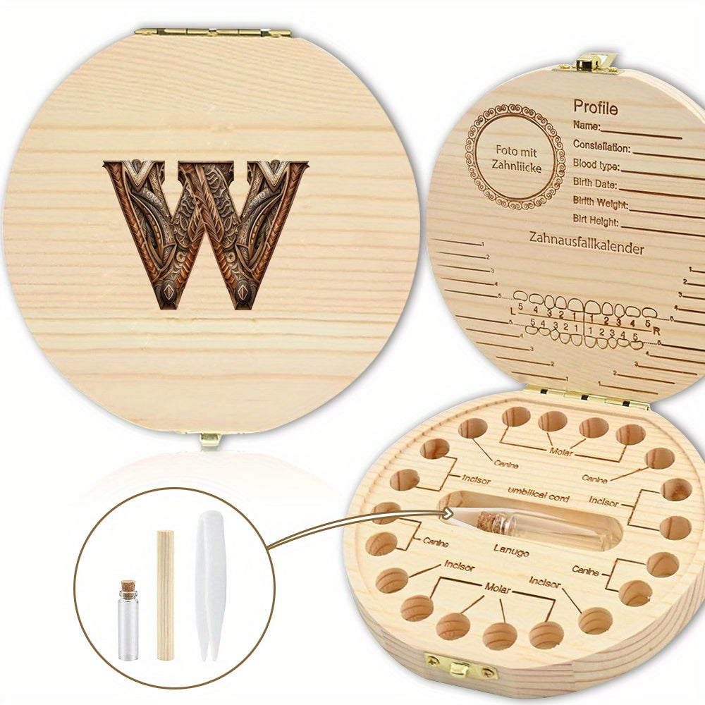 Shaxsiylashtirilgan harf o'yma bilan tishlar uchun yog'och esdalik qutisi - tishlar, umbilical simi va lanugo kabi esdaliklarni saqlash uchun mukammal. Rojdestvo, Halloween yoki Thanksgiving uchun ajoyib sovg'a.