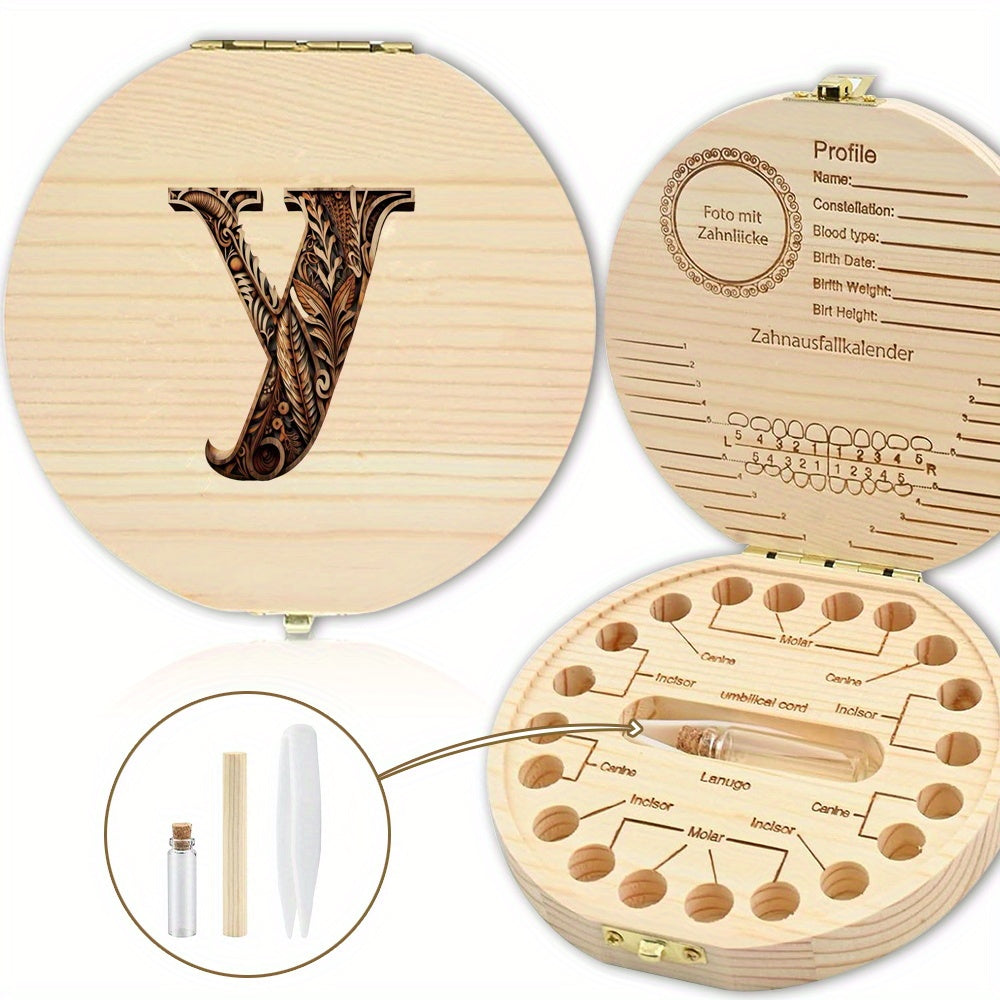 Shaxsiylashtirilgan harf o'yma bilan tishlar uchun yog'och esdalik qutisi - tishlar, umbilical simi va lanugo kabi esdaliklarni saqlash uchun mukammal. Rojdestvo, Halloween yoki Thanksgiving uchun ajoyib sovg'a.