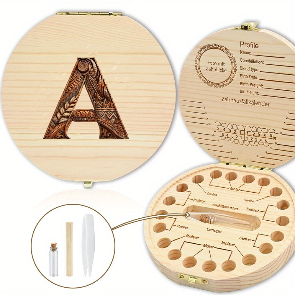 Shaxsiylashtirilgan harf o'yma bilan tishlar uchun yog'och esdalik qutisi - tishlar, umbilical simi va lanugo kabi esdaliklarni saqlash uchun mukammal. Rojdestvo, Halloween yoki Thanksgiving uchun ajoyib sovg'a.